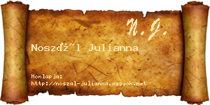 Noszál Julianna névjegykártya